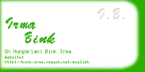 irma bink business card